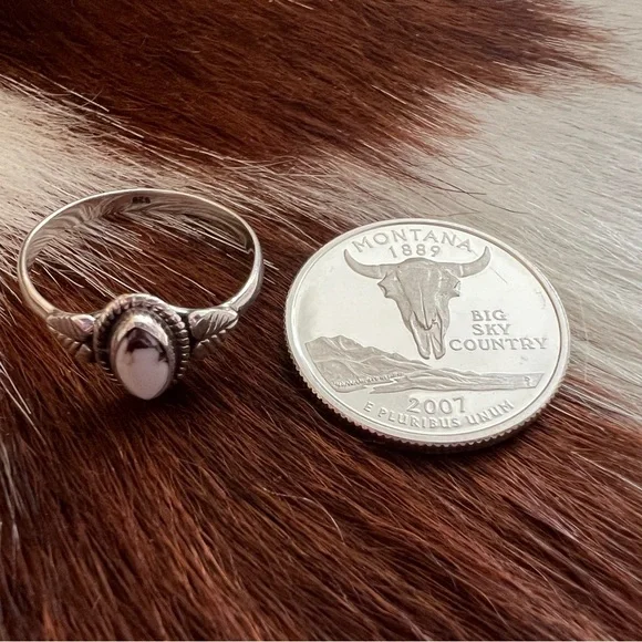 ❤️ Wild Horse Jasper Magnesite Navajo Style Southwestern 925 Silver Ring Sz 9 - Picture 7 of 14